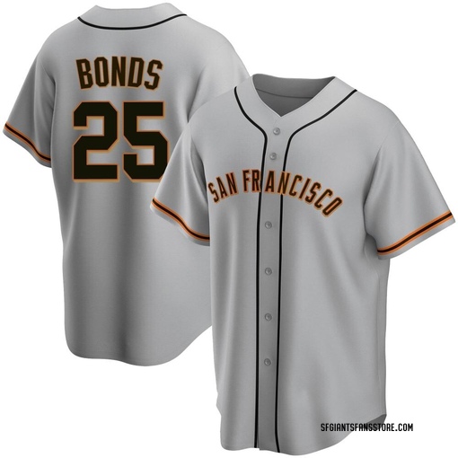 Big & Tall Men's Majestic San Francisco Giants Barry Bonds Replica Grey  Road 2 Cool Base Jersey