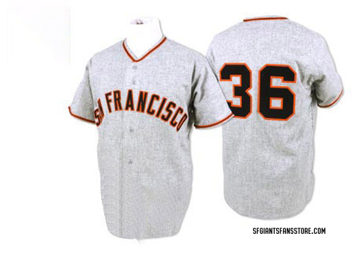 Gaylord Perry Men's San Francisco Giants 1962 Throwback Jersey - Grey  Authentic