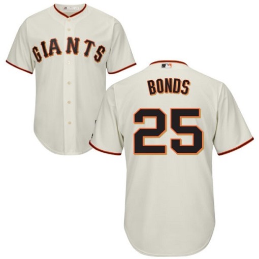 Mens Majestic San Francisco Giants BARRY BONDS Sewn Baseball Jersey GR –